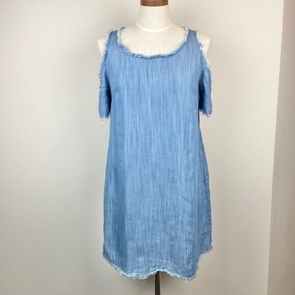 Saks Fifth Avenue Shoulderless Frayed Hem Dress - Picture 1 of 6